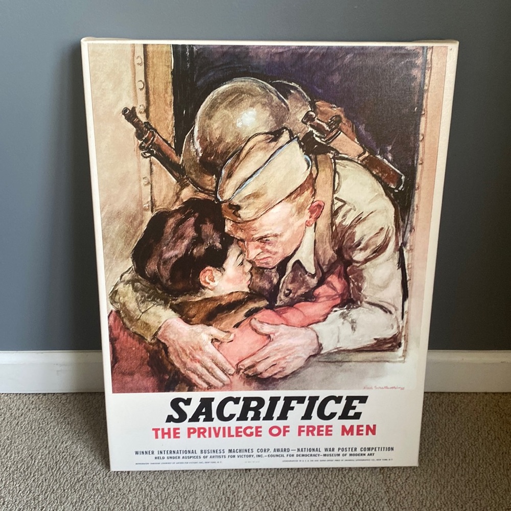 Vintage War Poster Print on Canvas